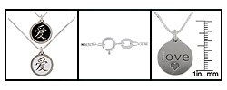 Silver Chinese Character Love Charm Necklace