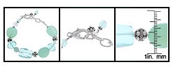 Silver Chunky Aqua Quartz Bracelet