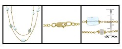 14k Goldfill Aqua Blue Gemstone Necklace (36 in.)