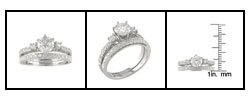 14k White Gold 1-1/2 ct TDW Round Diamond Bridal Ring