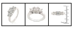 18k Gold 2-1/10ct TDW Diamond Three-Stone Ring (G-H, VS)