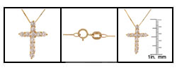 14k Yellow Gold 1ct Moissanite Cross Necklace