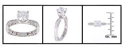 Tacori Platinum CZ Center 1/3ct TDW Diamond Ring (G-VS)