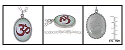 Sterling Silver Enamel Colorful Aum Medallion