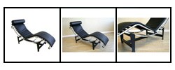 Adjustable Black Leather Chaise Lounge