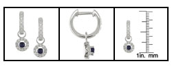 14k White Gold 1/5ctw Diamond Blue Sapphire Earrings