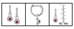 14k White Gold 1/5ct TDW Diamond Ruby Earrings