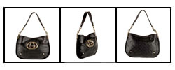 Gucci Embossed Logo Medium Leather Handbags
