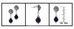 Sterling Silver Charming Life Black Onyx Earrings