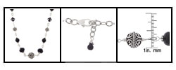Sterling Silver Balinese-style Onyx Necklace