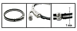 Stainless Steel Hinged Bangle Bracelet (Case of 2)
