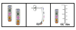 14k White Gold Multi Sapphire Earrings