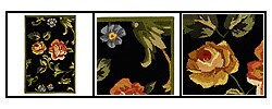 Hand-hooked Garden of Eden Rug Black Wool Rug (1'8 x 2'6)