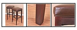 Kari Dark Brown Leather Barstools (Set of 2)