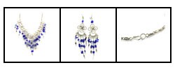 Regal Lapis and Silver Necklace/ Earring Set (Peru)