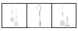 14k Two-tone Gold Cultured Pearl Flower Earrings