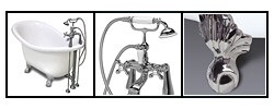 Ascot Chrome Clawfoot Slipper Bathtub Package