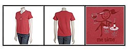 Me Time Crimson Red Wine V-neck Tee Shirt