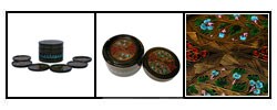 Handmade Etched Lacquer Coasters (Set of 6)