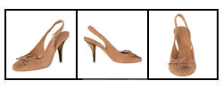 Christian Dior Rose Leather Stitched Slingbacks