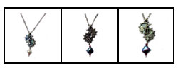 Double Moon Roman Glass Pearl Dangle Necklace (Israel)