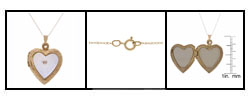 14k Gold Diamond Heart Locket with 18-inch Chain