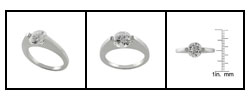 Sterling Silver Tension Set Round CZ Ring
