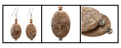 Fossil Coral and Tiger's Eye Earrings