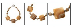 Fossil Coral And Silver Bracelet