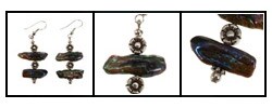 Cultured Freshwater Biwa Black Pearl Earrings
