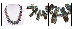 Cultured Freshwater Biwa Black Pearl Necklace