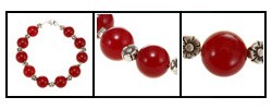 Antiqued Silver Bead and Indian Ruby Bracelet