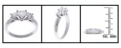 14k White Gold 1ct TDW Round Diamond Three-Stone Ring (G-H, I1)