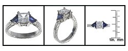 Tacori Platinum CZ Center Sapphire Ring