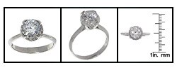 Tacori Platinum CZ Center 1/4ct TDW Diamond Engagement Ring (G, VS)