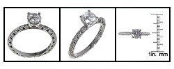 Tacori Platinum CZ Center 1/5ct TDW Diamond Ring (G, VS)