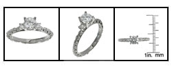 Tacori Platinum CZ Center 3/8ct TDW Diamond Enagement Ring (G, VS)