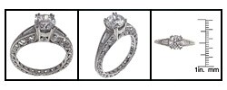 Tacori Platinum CZ Center 7/8ct TDW Diamond Ring (G, VS)