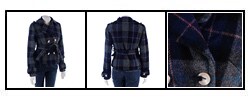 Coffee Shop Double-breasted Plaid Belted Jacket
