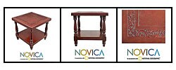 Cedar and Leather Princess Diana Nightstand (Peru)