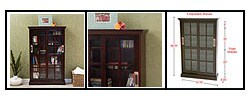 Espresso Sliding Door Media Storage Cabinet
