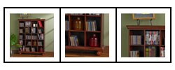 Cherry Finished 4-column Media Storage Shelf