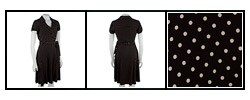 Tahari ASL Polka Dot Jersey Wrap Shirt Dress