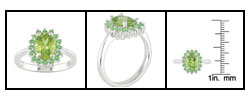 Sterling Silver Peridot Tsavorite Ring
