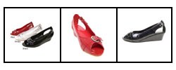 Liliana Collection by Adi Patent Peep Toe Wedges