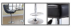 Chicago Black Leather Barstool