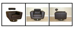 Leather Swivel Chair with Adjustable Headrest