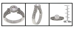 Tacori Platinum 7/8ct TDW Diamond CZ Engagement Ring