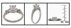 Tacori Platinum 1/5ct Diamond CZ Engraved Engagement Ring