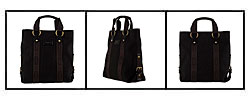 Y.S.L. Black Canvas 'YSL' Logo Tote